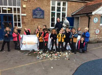 Pupils get rubbish sorted