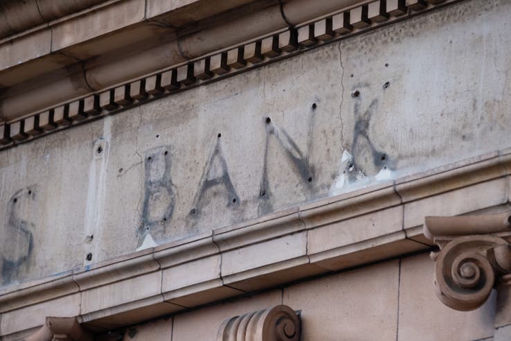 A closed bank