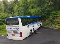 Garden club stranded on Exmoor after tour bus gets stuck