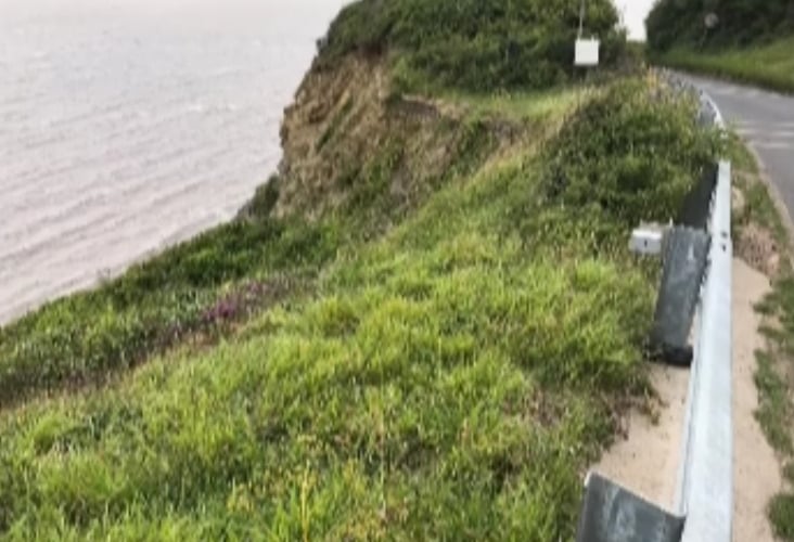 Coastal Erosion on the B3191 Cleeve Hill near Watchet