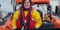 Minehead RNLI volunteer Karla in command of Thames lifeboat