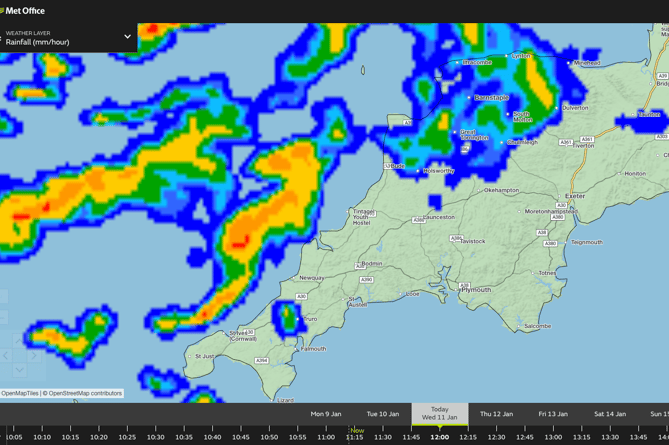 Met Office Forecast 11/01/23 12.00