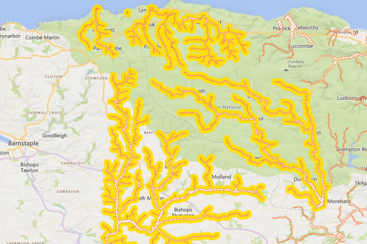 Environment Agency Flood Alert for Exmoor Rivers