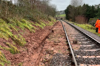 Work starts to repair landslip alongside West Somerset Railway