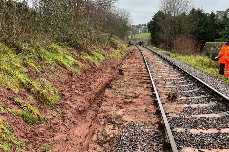 WSR West Somerset Railway trains mudslide landslip Combe Florey