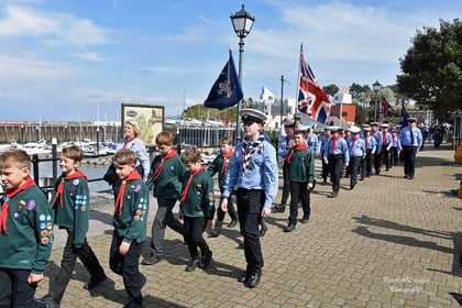 Watchet and Williton Scouts on parade for St George's Day