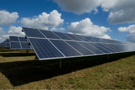 Photovoltaic panels like the ones proposed for a solar park near Watchet.