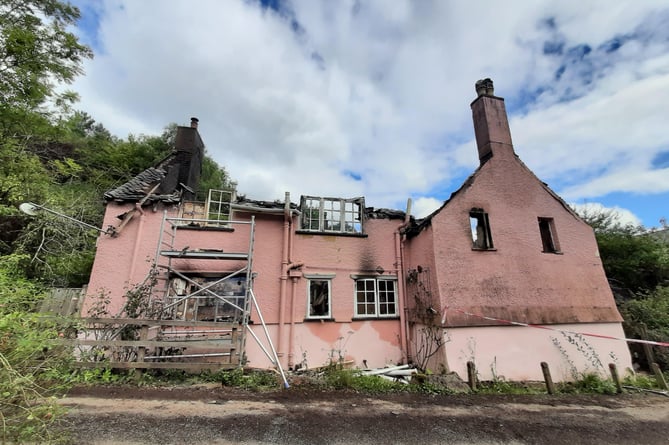 The remains of Malcolm Baker's Exmoor home.