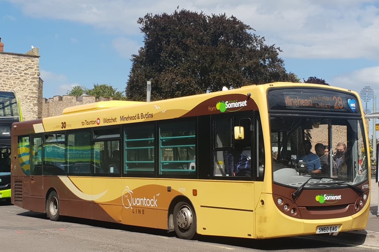 The No 28 Minehead to Taunton bus.