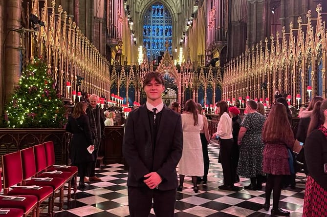 Anthony Knight in Westminster Abbey for a Royal carol service.