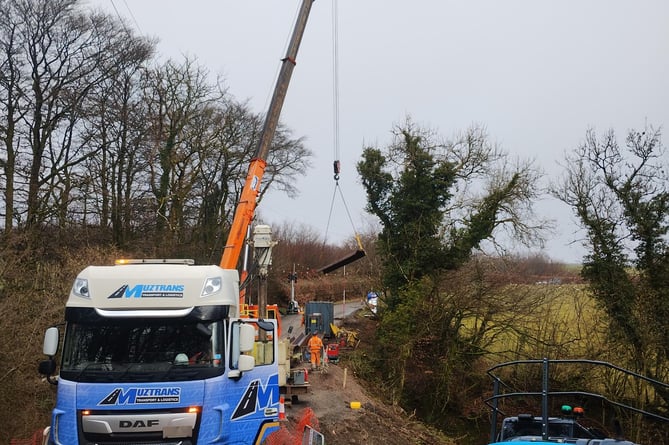 Repairs to the B3224 on Exmoor are on schedule.