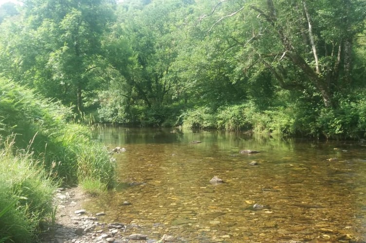 The site of the Great Bradley Bridge crossing on the River Barle, on Exmoor.