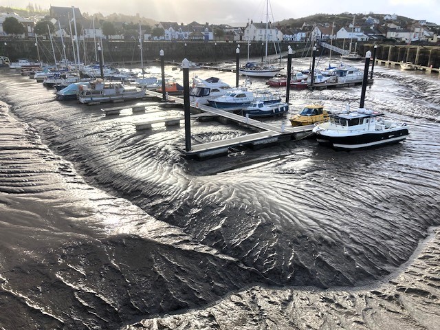 The current state of Watchet Marina as it fills with mud.