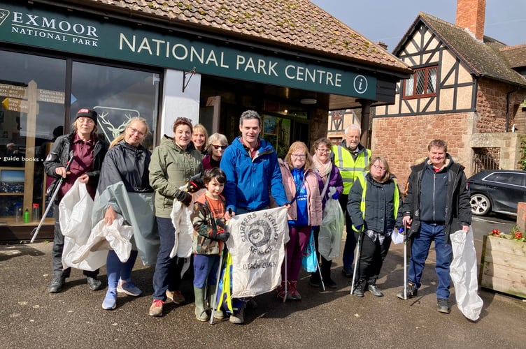 Some of the volunteers who attended the Dunster Community Clear-Up