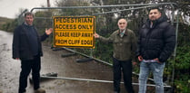 Cliff top road closed to traffic now open for walkers