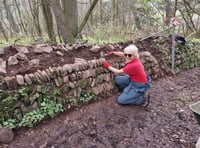 Volunteers breathe new life into centuries-old dry stone wall, Exmoor