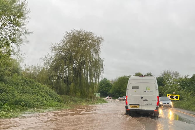 Flooding on the A38 near Wellington (submitted)