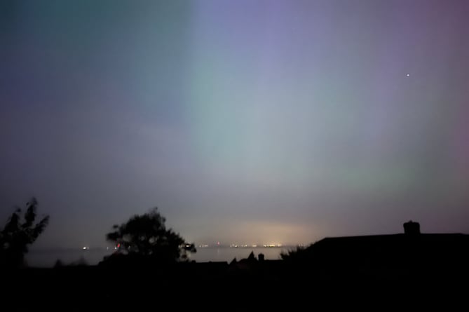 Pictures of the Northern Lights over the Welsh coast were taken from Blue Anchor by reader Tim Taylor