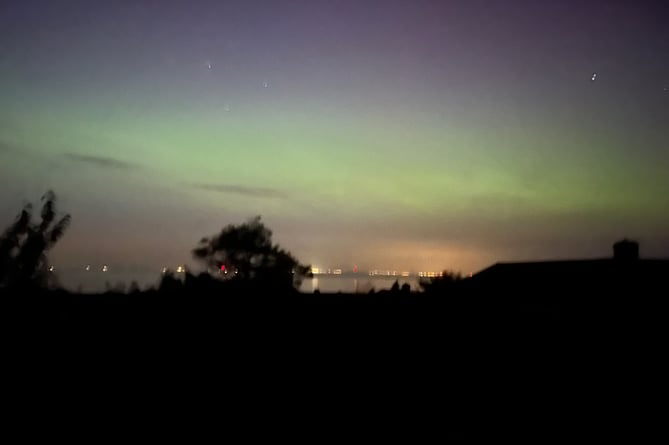 Pictures of the Northern Lights over the Welsh coast were taken from Blue Anchor by reader Tim Taylor