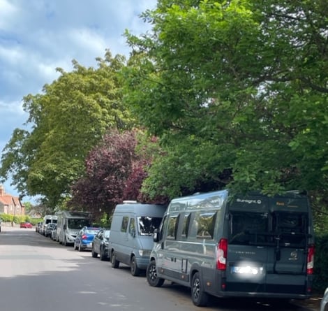 People have been living in motorhomes parked in Minehead's Blenheim Road.
