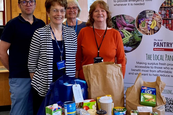 Mary Perkins, second from left, with volunteers