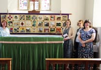 Villagers make first new wall hanging in 300 years for Timberscombe church