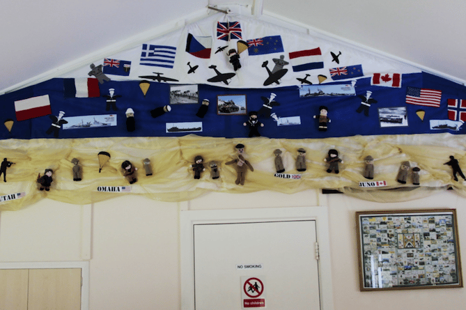The West Quantoxhead D-Day montage in the village hall.