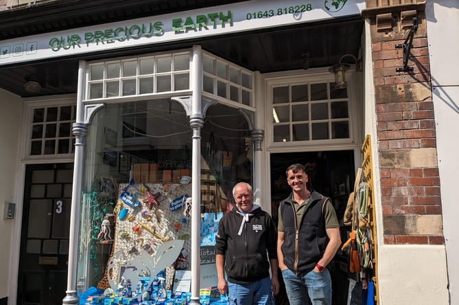 Labour candidate Jonathan Barter (right) with Keith Hunt, of Our Precious Earth, Minehead.