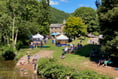 Artisan food, drink, and crafts festival on riverbank
