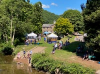 Artisan food, drink, and crafts festival on riverbank