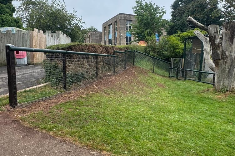 Some of the new fencing in Tropiquaria Zoo which allows maras to roams the grounds after closing time.