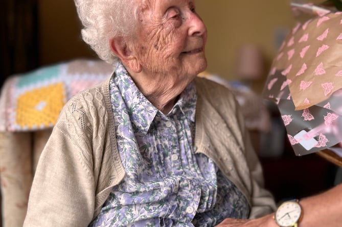 Minehead's Muriel Marrison on the occasion of her 103rd birthday.