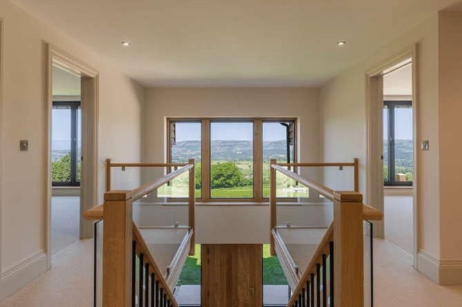 First floor landing, with rural views