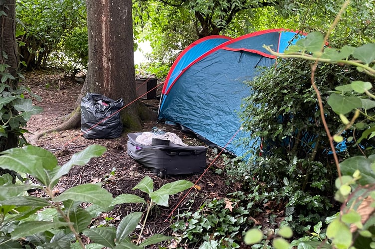 One of the tents in Blenheim Gardens, Minehead, is visible in this photograph taken by a local resident.