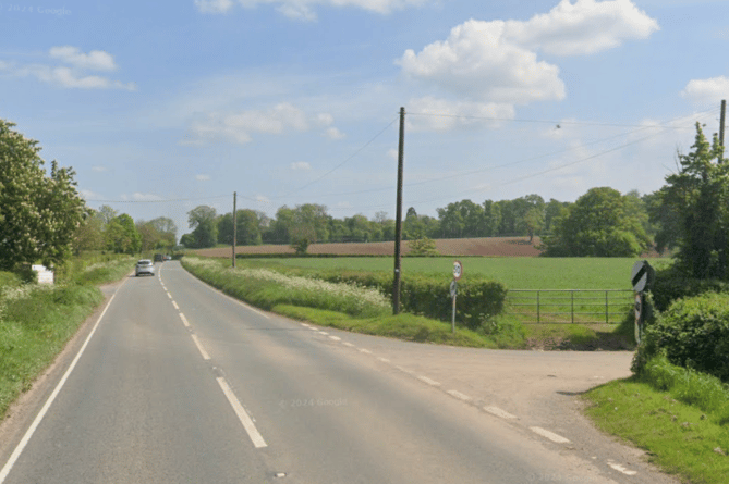 The Monty's Lane junction with the A358 on the Williton to Taunton road which was blocked by a car crash on Tuesday. 