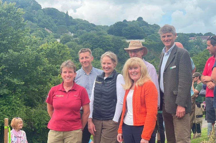 The official opening event for the Exmoor section with ENPA chairman Andrea Davis  and chief executive Sarah Bryan, Sue Applegate and Dan Barnett from the rights of way and public access team, Neil Constable and Richard Andrews, from Natural England.