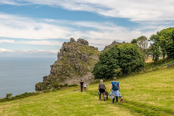 The Exmoor coast path near Lee Abbey and Valley of Rocks. 