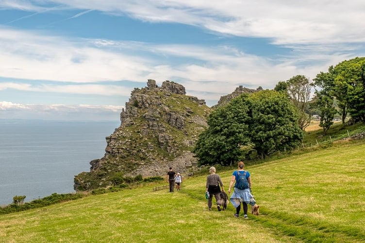 The Exmoor coast path near Lee Abbey and Valley of Rocks. 