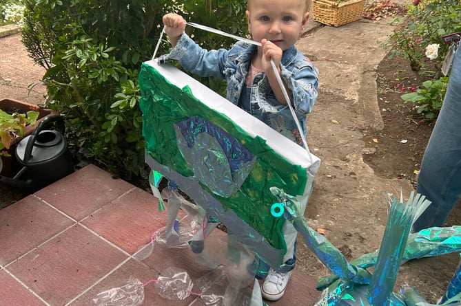 One of the younger entries in a sea creature competition being run to support a production of The Little Mermaid at the Regal Theatre, Minehead.