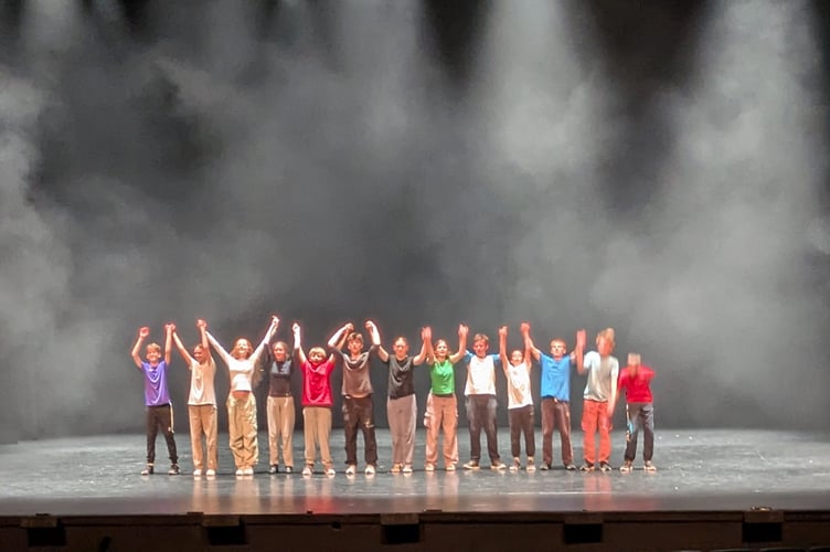 Stacked Wonky dancers on the Sadler's Wells main stage.