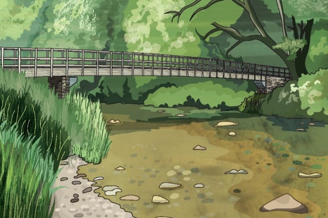 An artist's impression of how Exmoor's Great Bradley Bridge will look when it is finished.