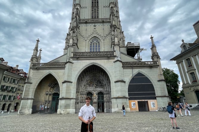 Anthony Knight outside Bern Minster, Switzerland.