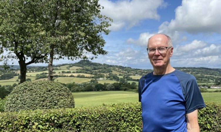 Benefiting from a boosted mobile phone signal is peter Samwell, who lives near the Blackdown Hills. PHOTO: CDS.