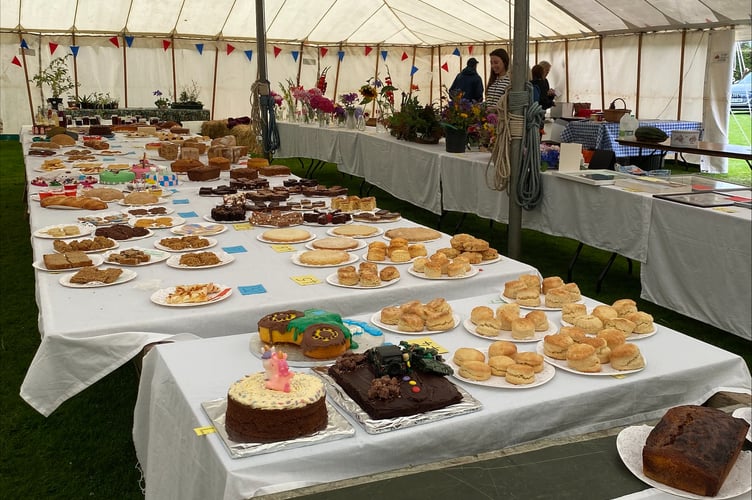 Treats laid out in the flower and produce section of last year's Cutcombe Village Fete. PHOTO: Rosy Arch.