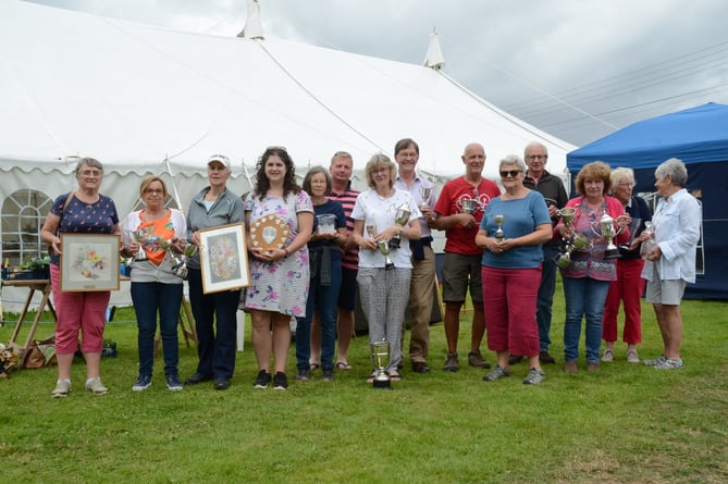 Trophy winners at the summer Bicknoller Flower Show.