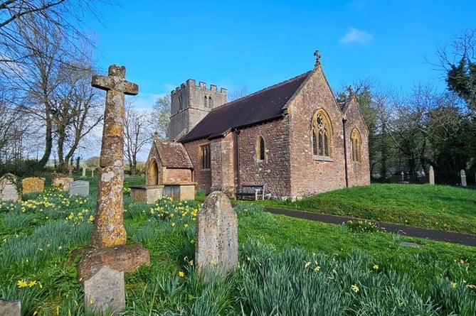 St John the Baptist Church and its churchyard in Tolland. 