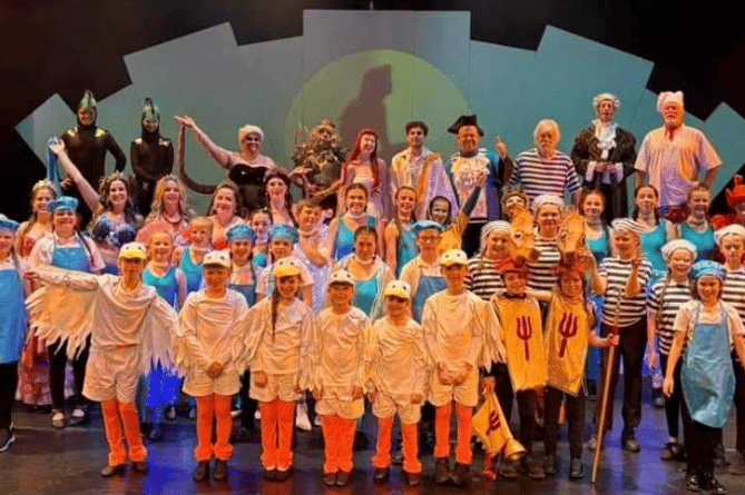 Some of cast of The Little Mermaid which was performed in the Minehead Regal.