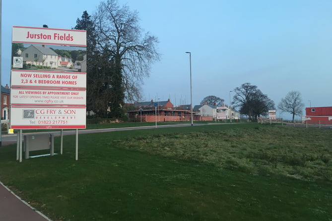 Entrance to the Jurston Fields development on the A38 West Buckland Road in Wellington (Picture: Daniel Mumby)