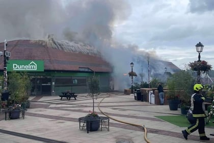 Cordon in place after major fire at Dunelm Mill