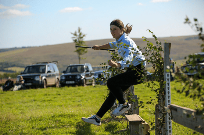 Jumping over a fence - part of the popular inter-hunt relay